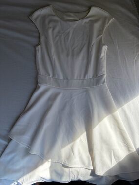 Emerald Sundae White Asymmetrical Fit-and-Flare Dress